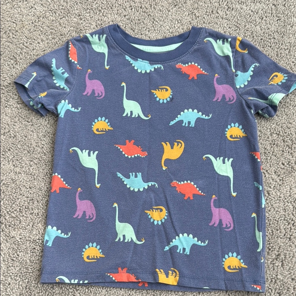 Cat & Jack Blue and Green Short Sleeve Tee with Dinosaur Print